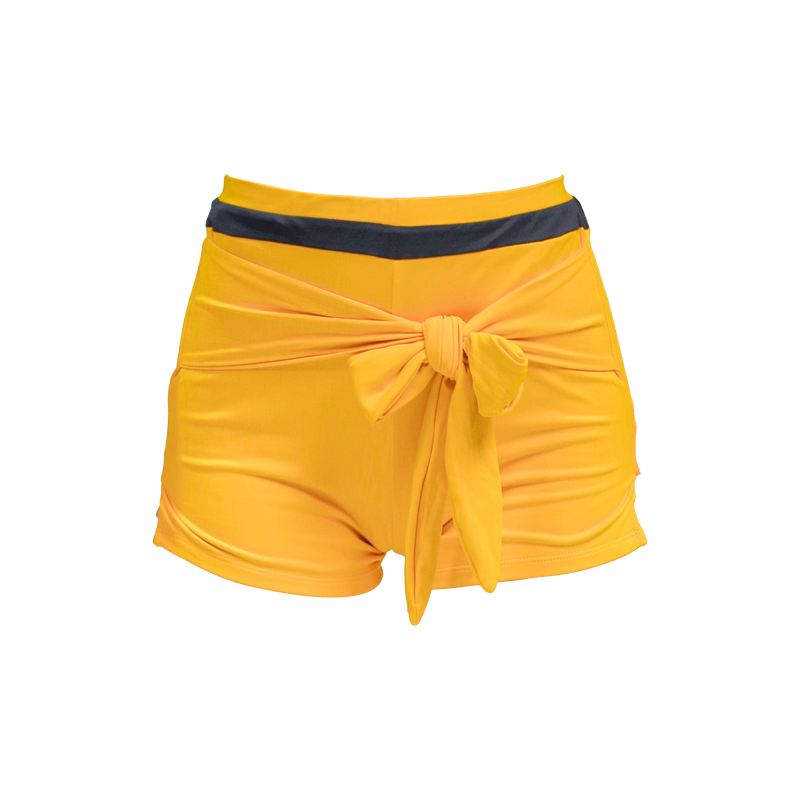 Moe tie-front swim shorts, yellow