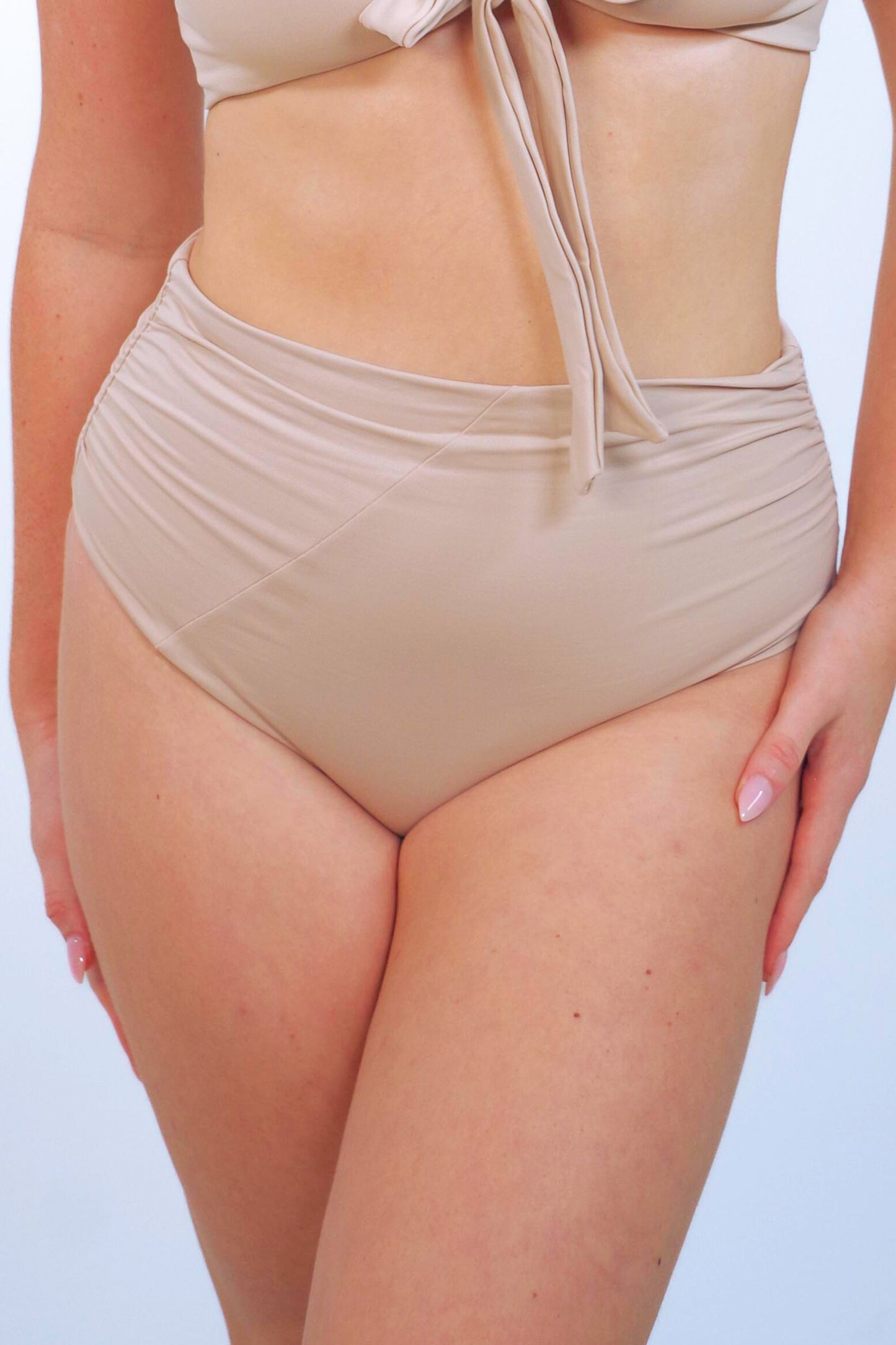 Cali super high waisted bikini bottom, cream