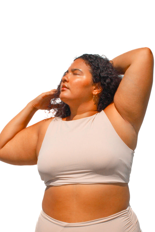 Moe cropped bikini tank, cream