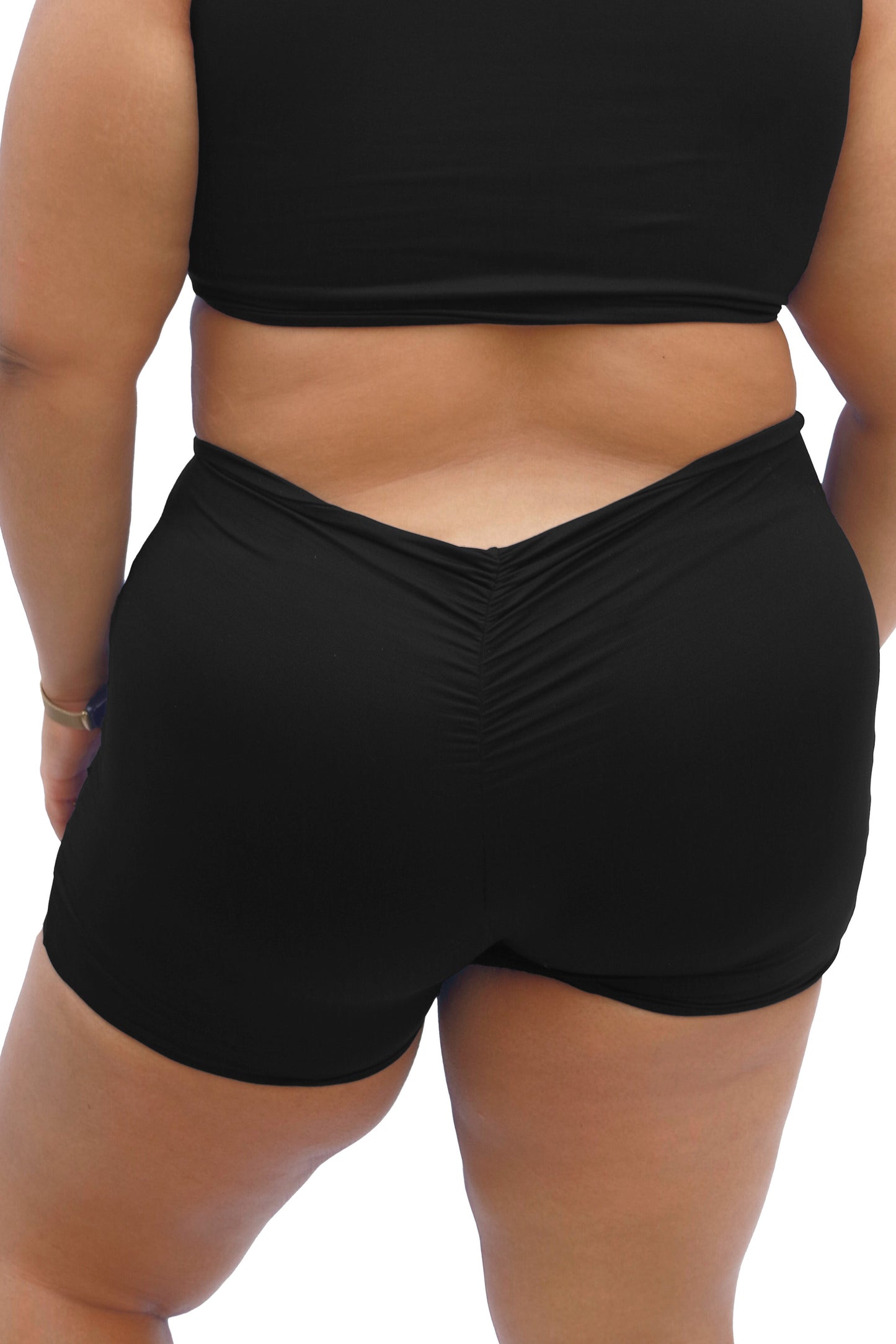 women's plus size black swim shorts