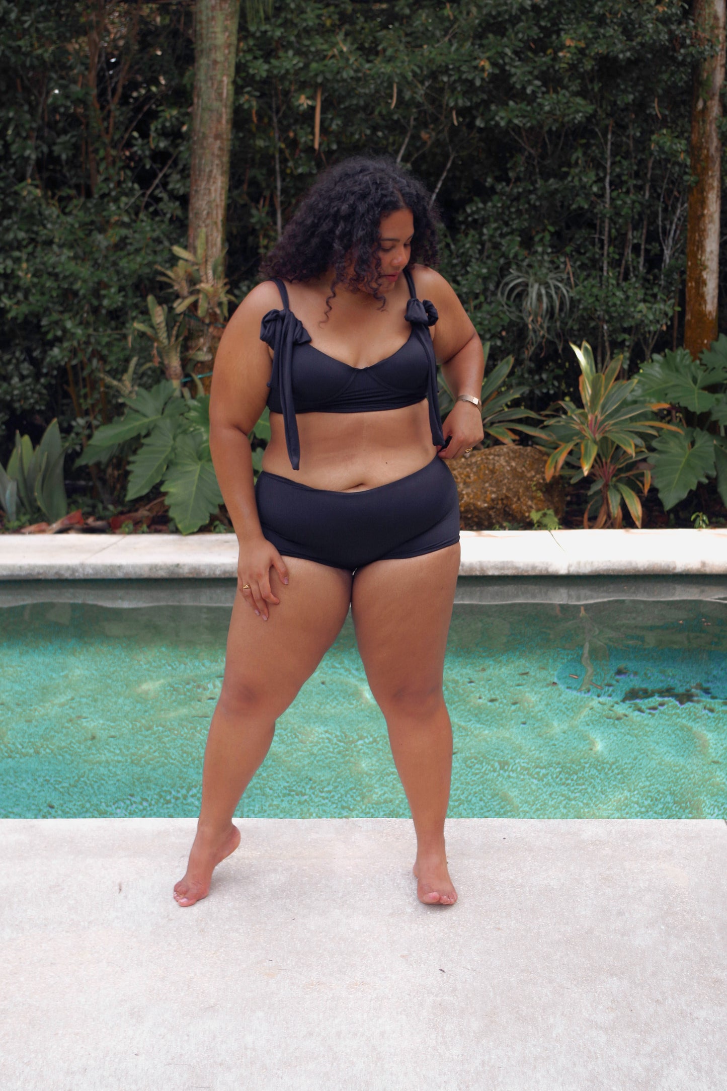 Olivia micro swim shorts, black
