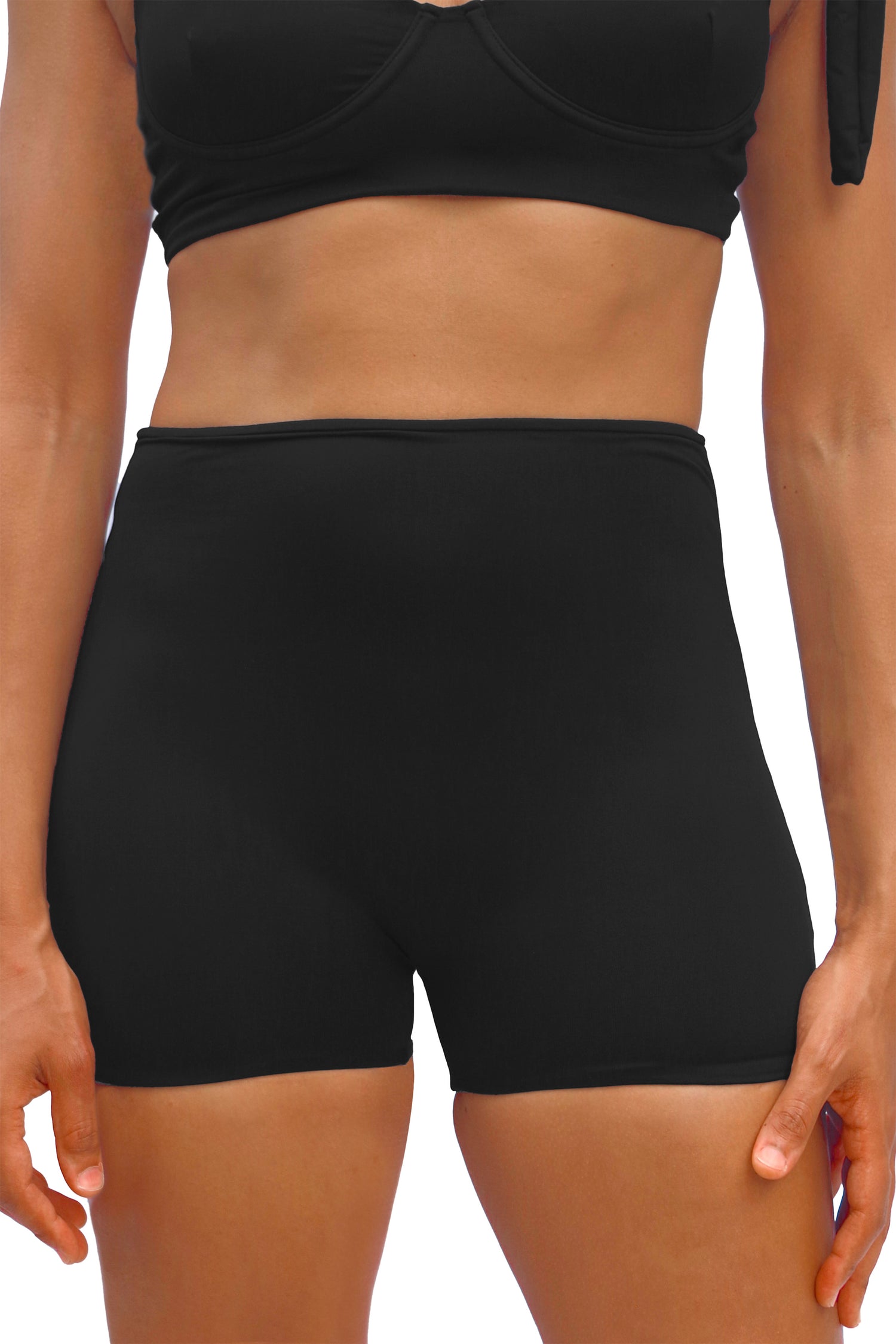 women's black swim shorts