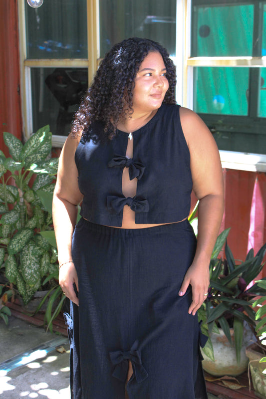Gloria resortwear cotton tie-front vest