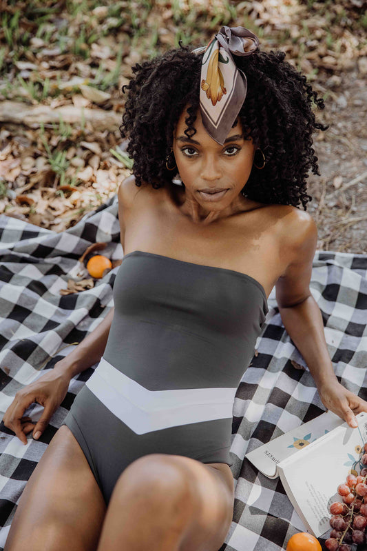 Vee convertible one piece swimsuit