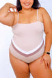 Vee convertible one piece swimsuit, cream