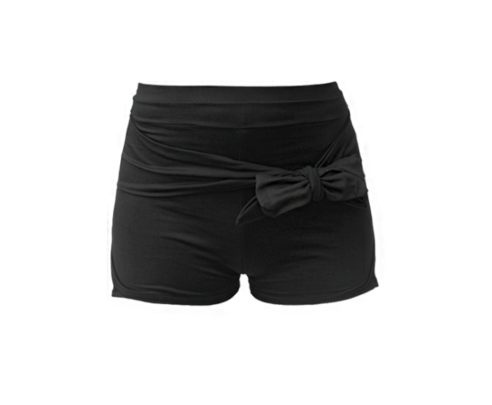 Moe tie-front swim shorts, black